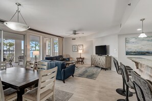 TV - Breathtaking Bayfront Elegance: 3BR | 3BA Condo in Lasata, Grand Complex at Sandestin Golf and Beach Resort! (Miramar Beach)