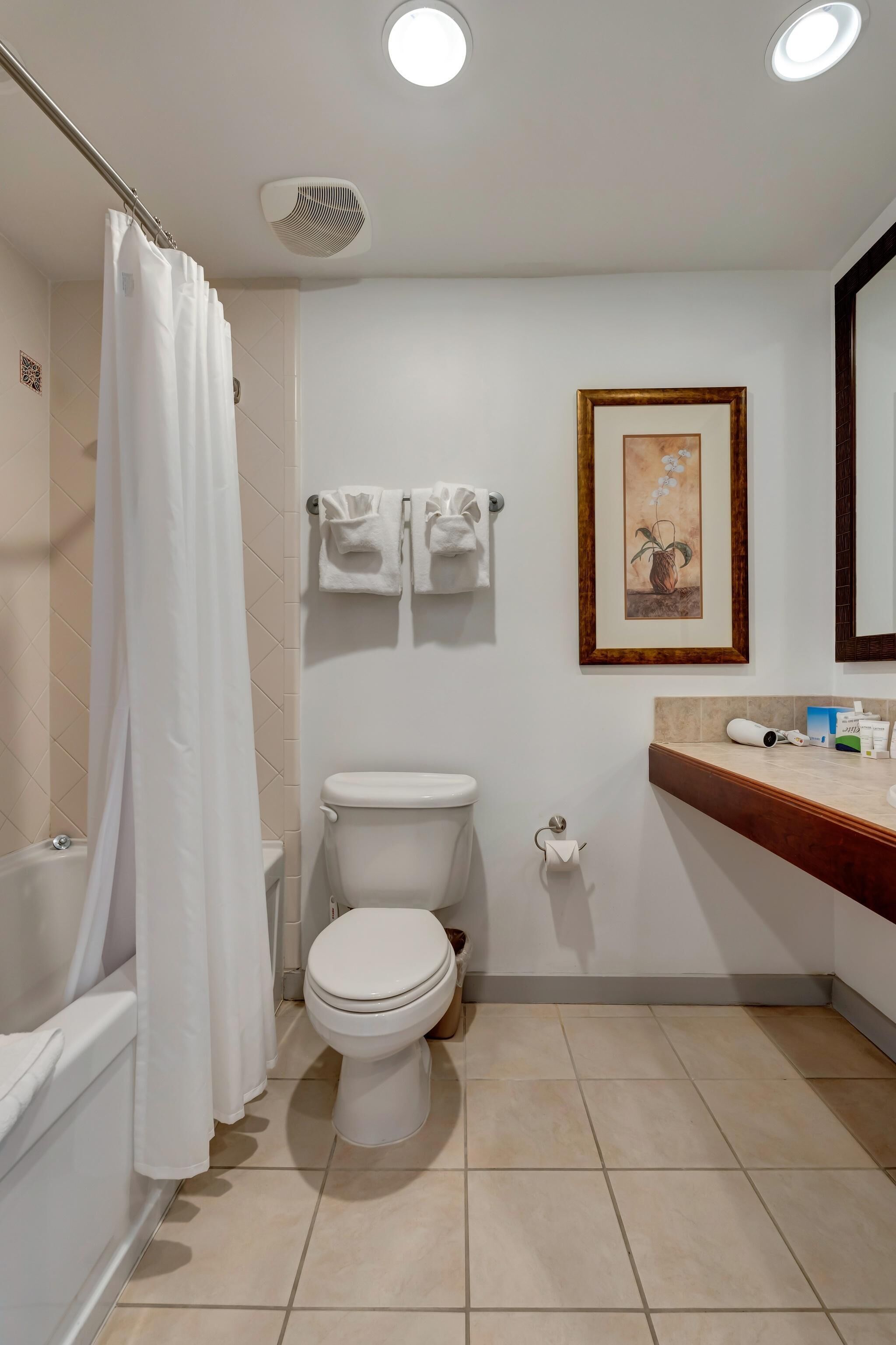 Une salle de bain avec une baignoire, des toilettes et un lavabo.