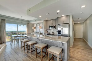 Fridge, microwave, oven, stovetop - Sandestin Escape: Spacious 2BR with Ocean Views, Poolside Bar, Resort Perks & More (Miramar Beach)