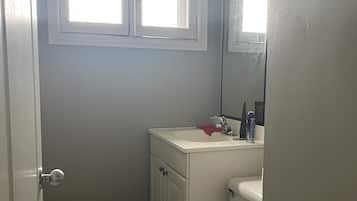 Regadera, secadora de cabello, toallas, jabón