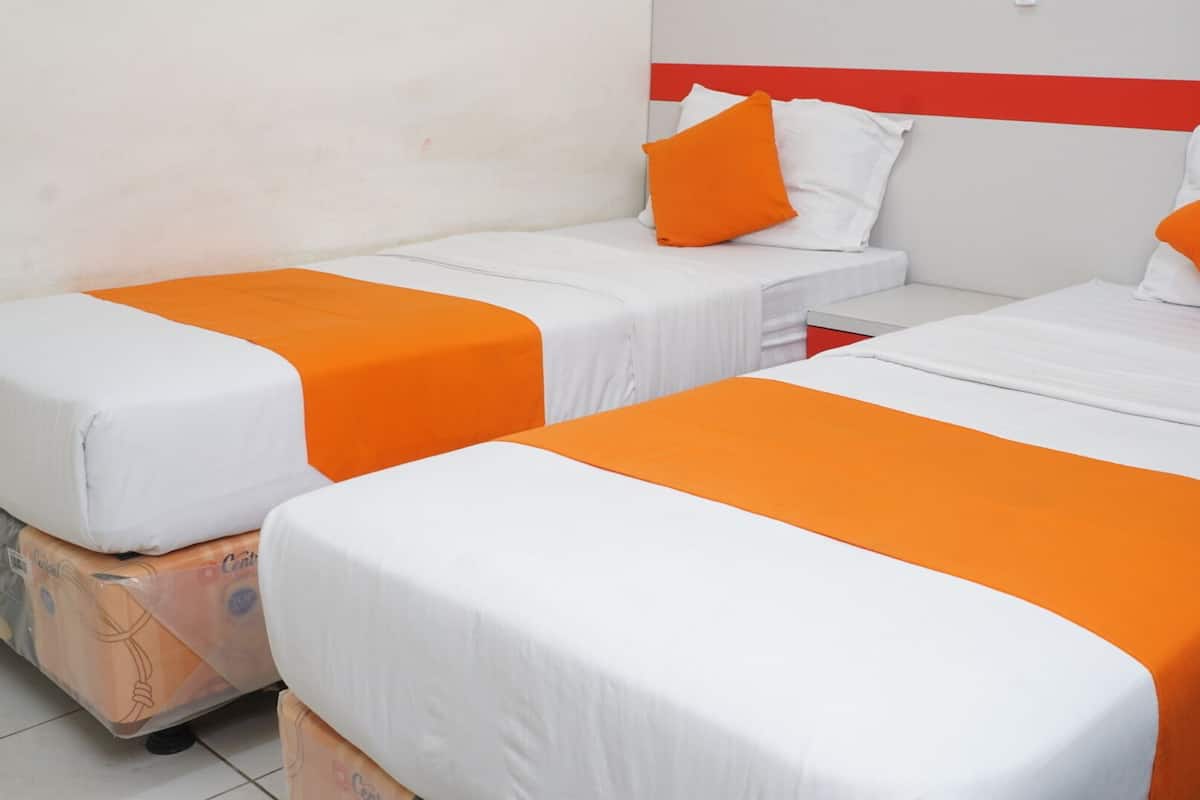 Desk, free WiFi, bed sheets