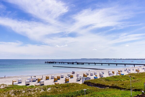 Enjoy a serene beach experience with access to the ocean and scenic views from the pier.