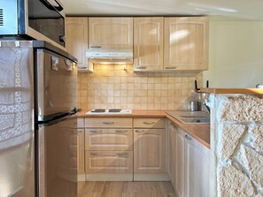 Kühlschrank, Mikrowelle, Herdplatte