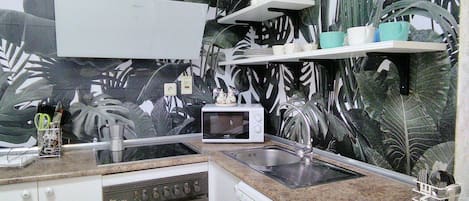 Microwave, oven, stovetop, dishwasher