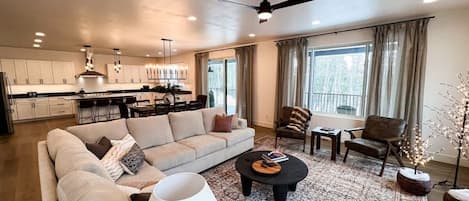 TV, fireplace, offices