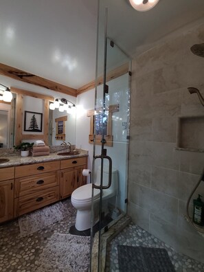 Shower, hair dryer, towels - Stunning Incline Home on Cinnabar Creek (IVH0869) (Incline Village)