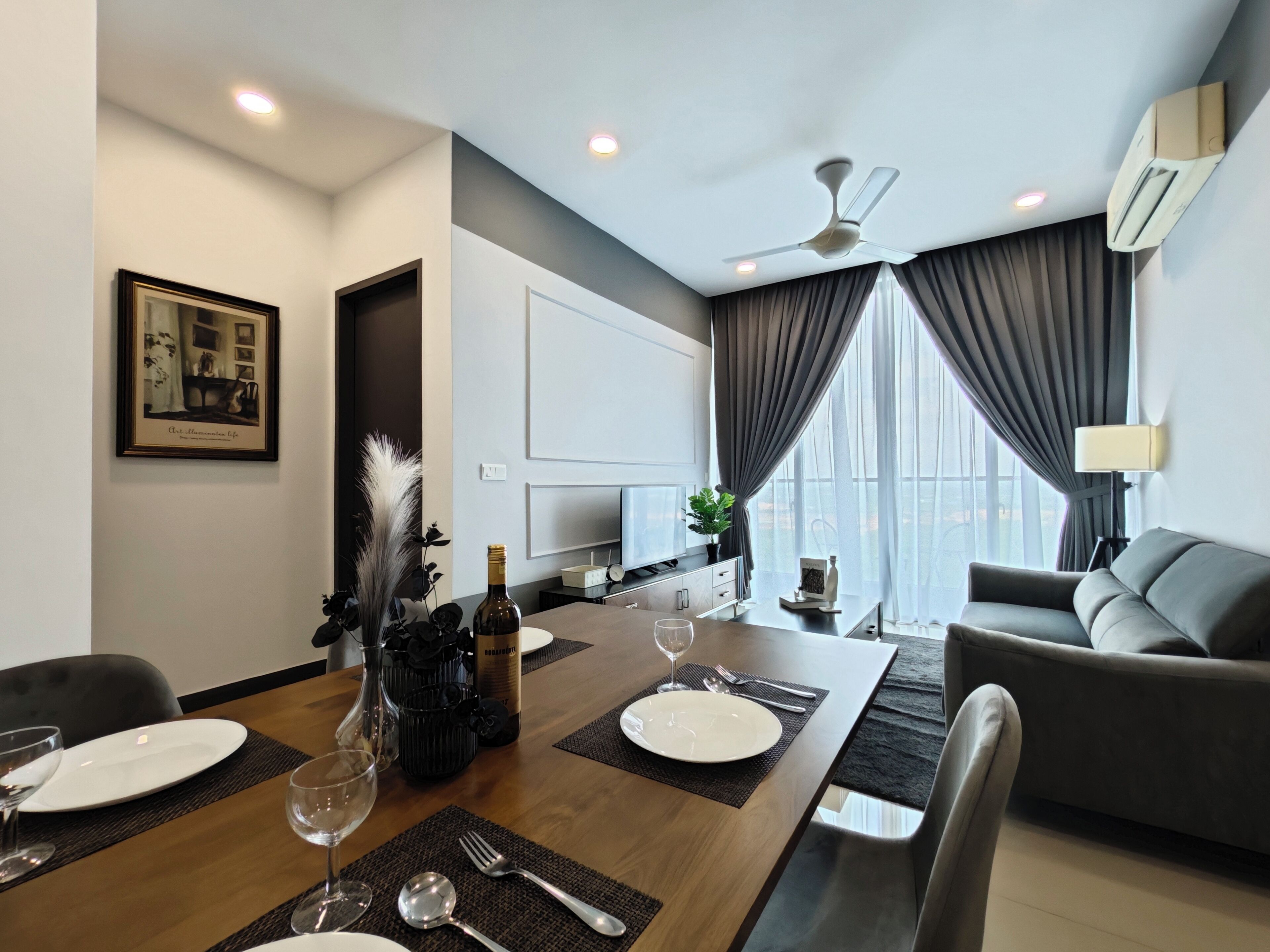 Senior Apartment | Living area | 40-inch Smart TV with digital channels, offices