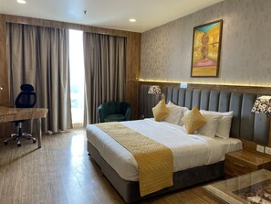 In-room safe, desk, laptop workspace, iron/ironing board - SK Premium Park at World Square Mall (Ghaziabad)