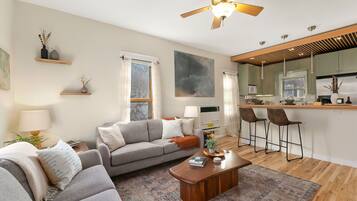 House, Multiple Beds, Patio (317 Cherry Street) | Living area | 50-inch flat-screen TV with digital channels, TV