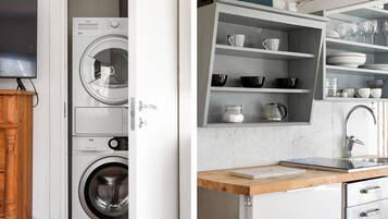 KjĂžleskap, mikrobĂžlgeovn, kokeplater og vannkoker