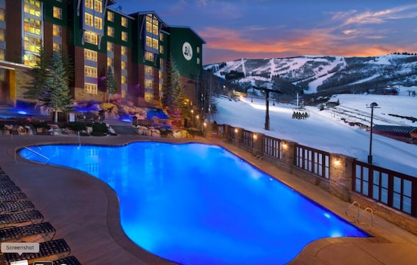 Outdoor pool, a heated pool