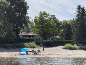 On the beach, sun loungers, beach towels - Lakefront Home - Double Lot on Beautiful Sandy Beach (Tiny)