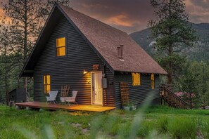 Exterior - Elegant A-Frame w/ Hot Tub Views! Close to town, skiing, & hiking! (Evergreen)