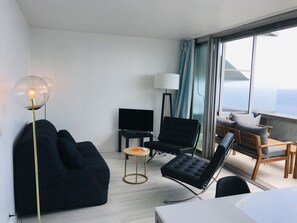 Panoramic Penthouse, Pool Access, Sea View (301) | Living area - Costa Plana Collection (Cap d'Ail)