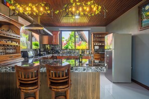 Fridge, microwave, coffee/tea maker, toaster