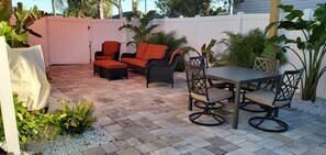 Outdoor dining - St Augustine waterfront home on canal w/ private dock, walk to beach! (St. Augustine)