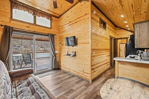 TV, fireplace - SIX Riverfront Properties on the Tuck! (Sylva)