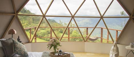 Panorama suite, uitzicht op bergen | 1 slaapkamer, luxe beddengoed, donsdekens, beddengoed