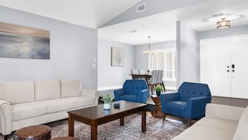 Smart TV, fireplace, computer monitors