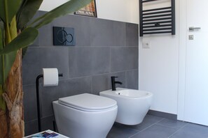 Dusche, Haartrockner, Bidet, Handtücher