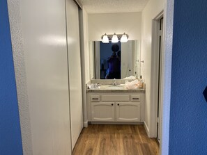 Shower, towels, soap, shampoo