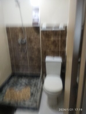 Shower, towels, soap, shampoo