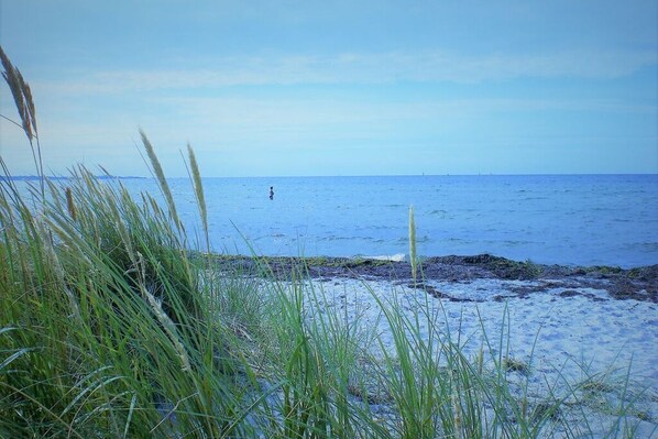 På stranden