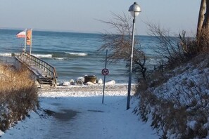 På stranden