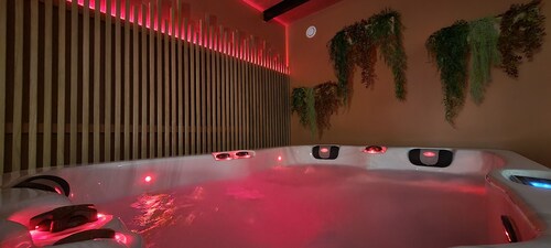 Romantic and Well-Being Loft with Spa, Sauna, Tantra Armchair.