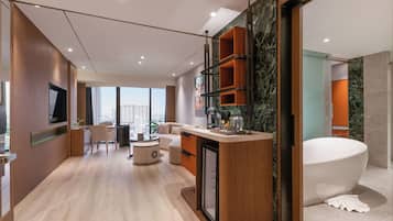 Luxury Room | Living area | 43-inch Smart TV with satellite channels, Netflix, pay movies