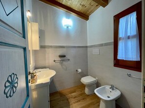 シャワー、ヘアドライヤー、ビデ、タオル