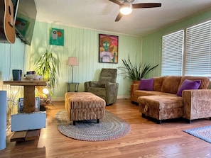 Smart TV, DVD player, books