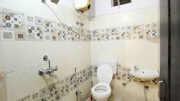 Shower, soap, shampoo, toilet paper