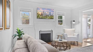 TV, fireplace, offices