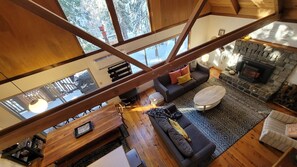 Smart TV, fireplace, video games, books