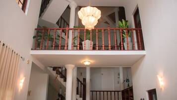 Fireplace, computer monitors, printers