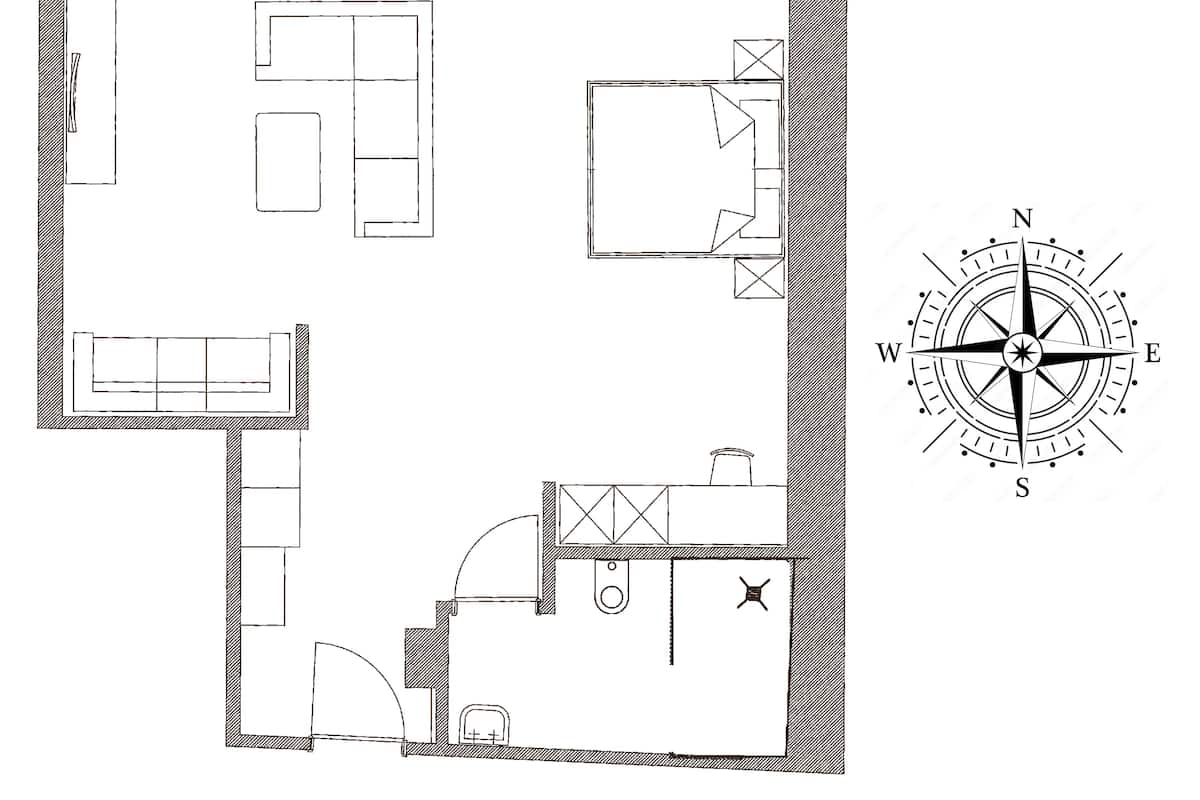 Chambre Deluxe double ou avec lits jumeaux, climatisation, en coin | Plan dâĂ©tage