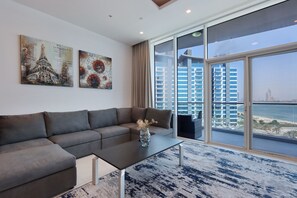 TV - Livbnb - Oceanic - 1BR w/Sea View & Beach Access (Dubai)