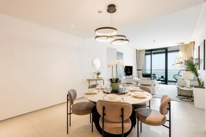 Dining - Livbnb | Beachfront 2B with Sea & Ain Dubai Views (Dubai)