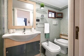 Dusche, Haartrockner, Bidet, Handtücher