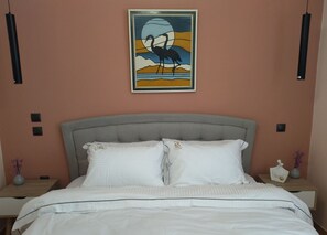 Family Apartment, 2 Bedrooms, Terrace, Garden View | 2 bedrooms, premium bedding, blackout drapes, iron/ironing board - Swan Paradise Glyfada Apartment  (Glyfada)