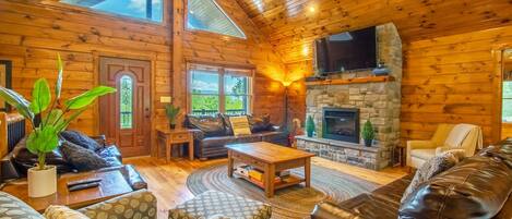 TV, fireplace, DVD player