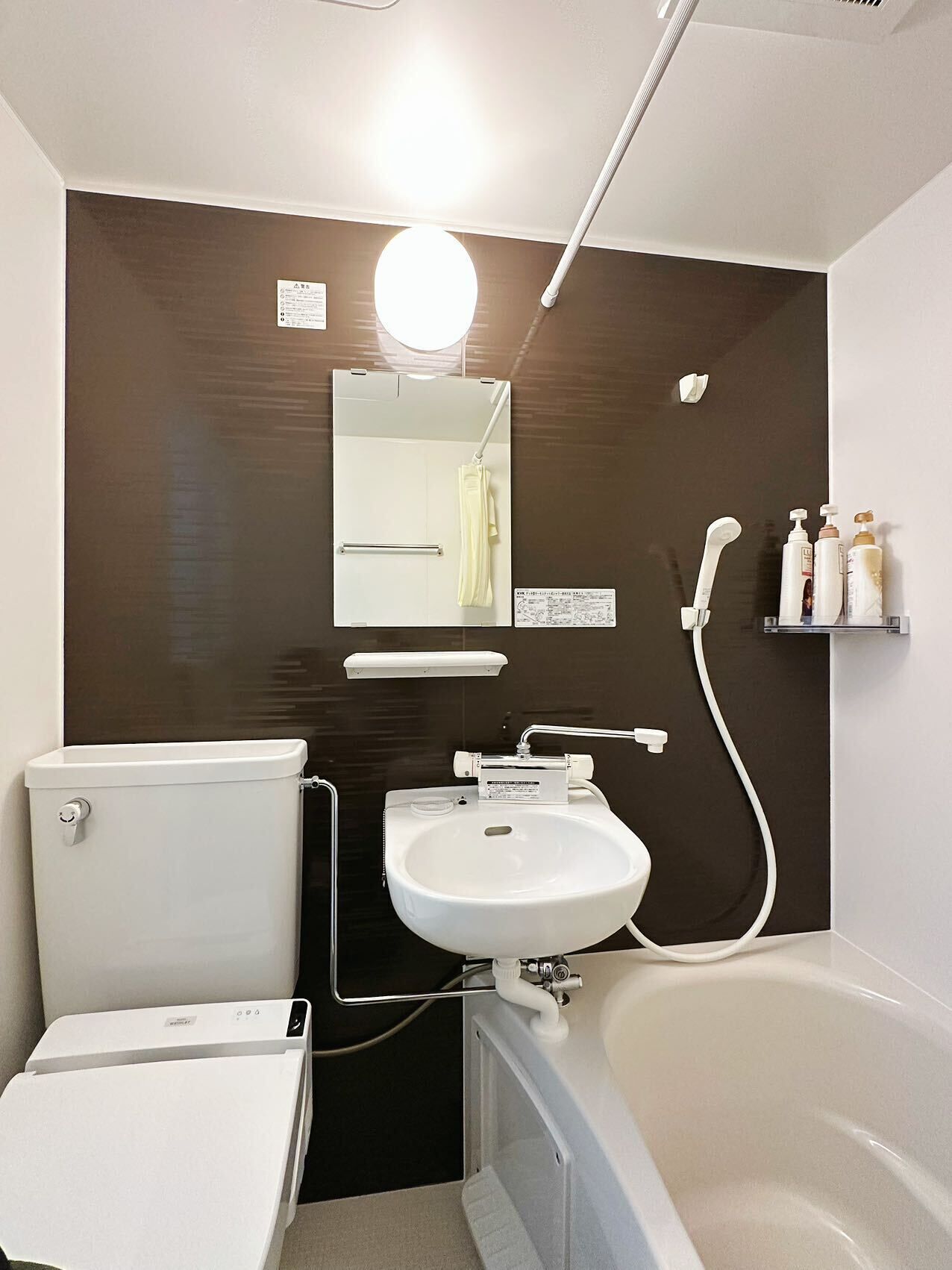 Kombinert dusj/badekar, regndusjhode og toalettartikler (inkludert)