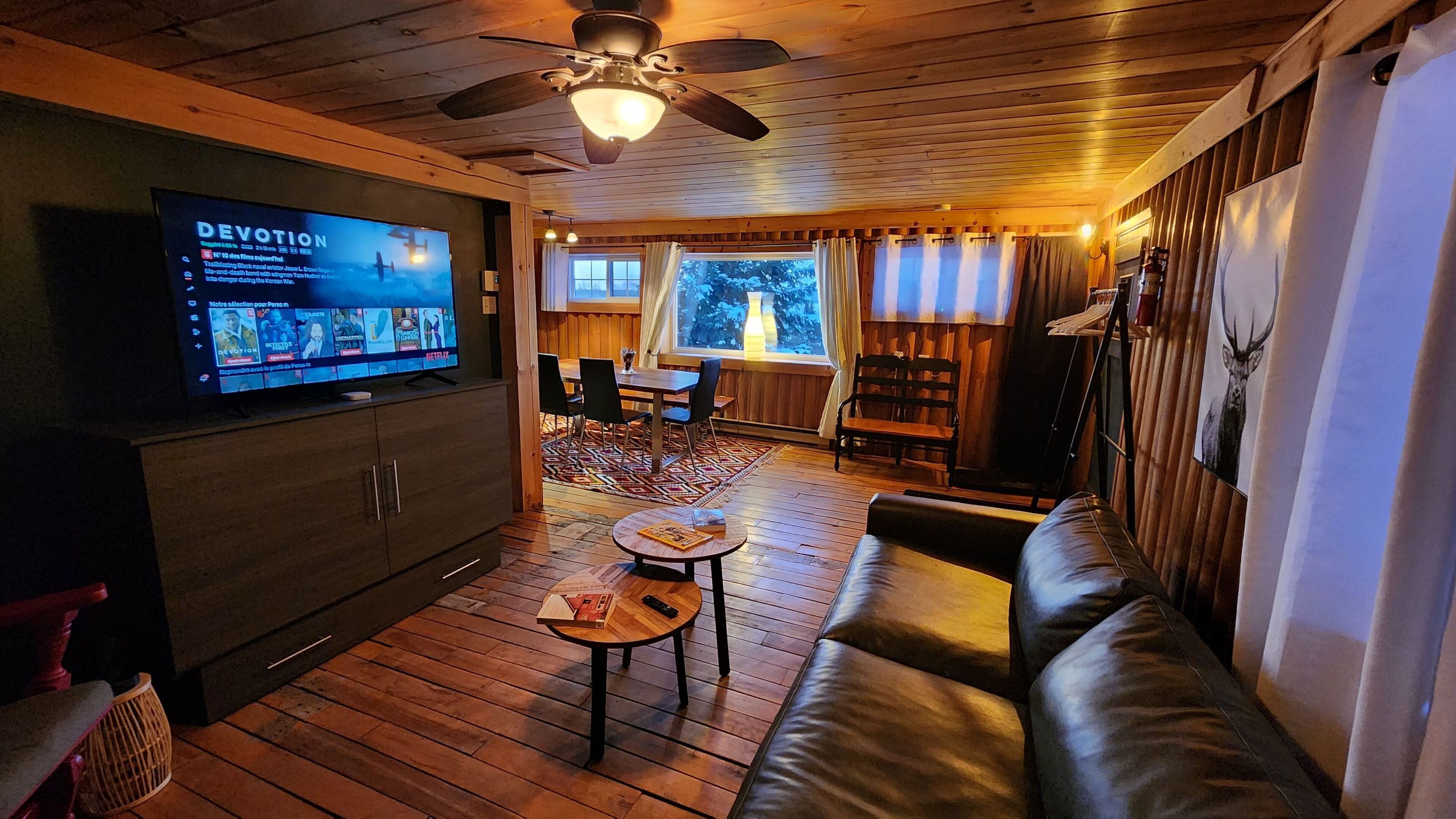 Smart TV, chimenea, videojuegos y libros 