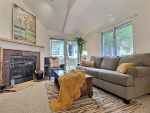 Smart TV, fireplace, video games, books