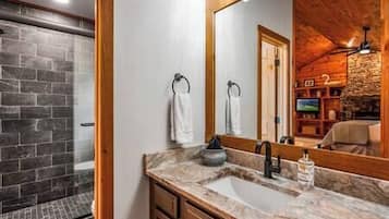 Shower, jetted tub