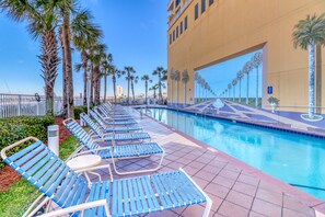 Pool - Seasonal Beach Chairs included in Gulf Front Condo rental! (Panama City Beach)