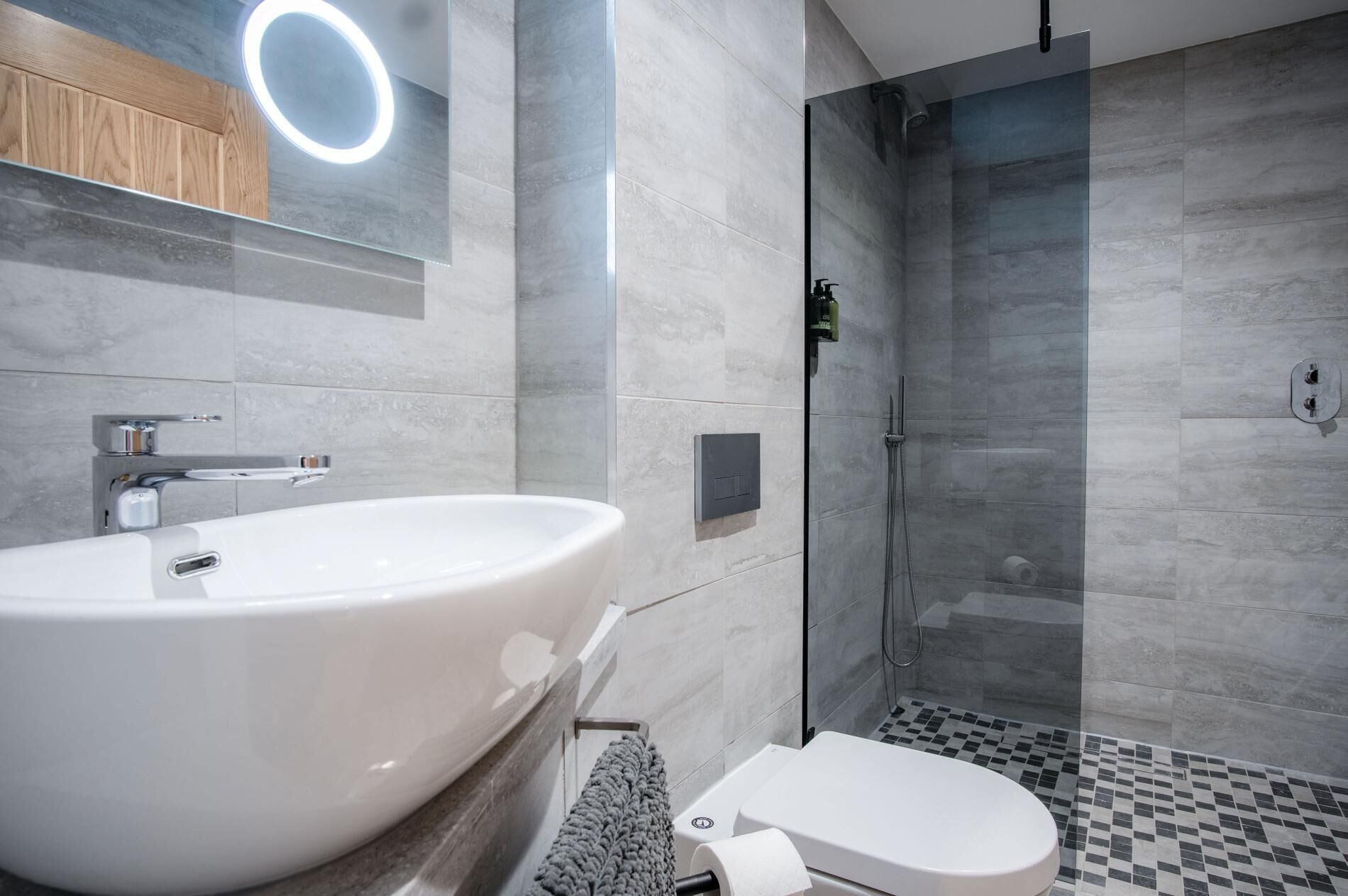 Shower, hair dryer