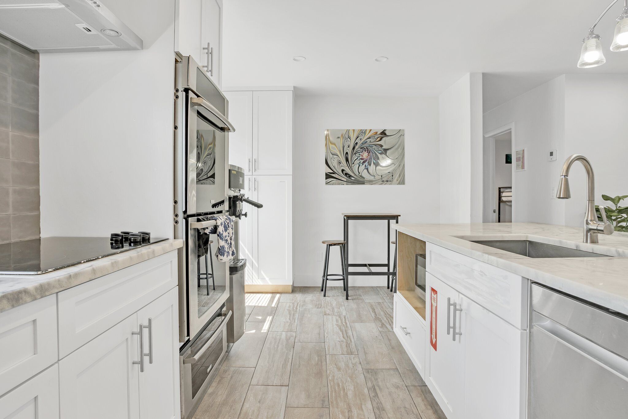 Full kitchen with double oven and full size soft serve machine