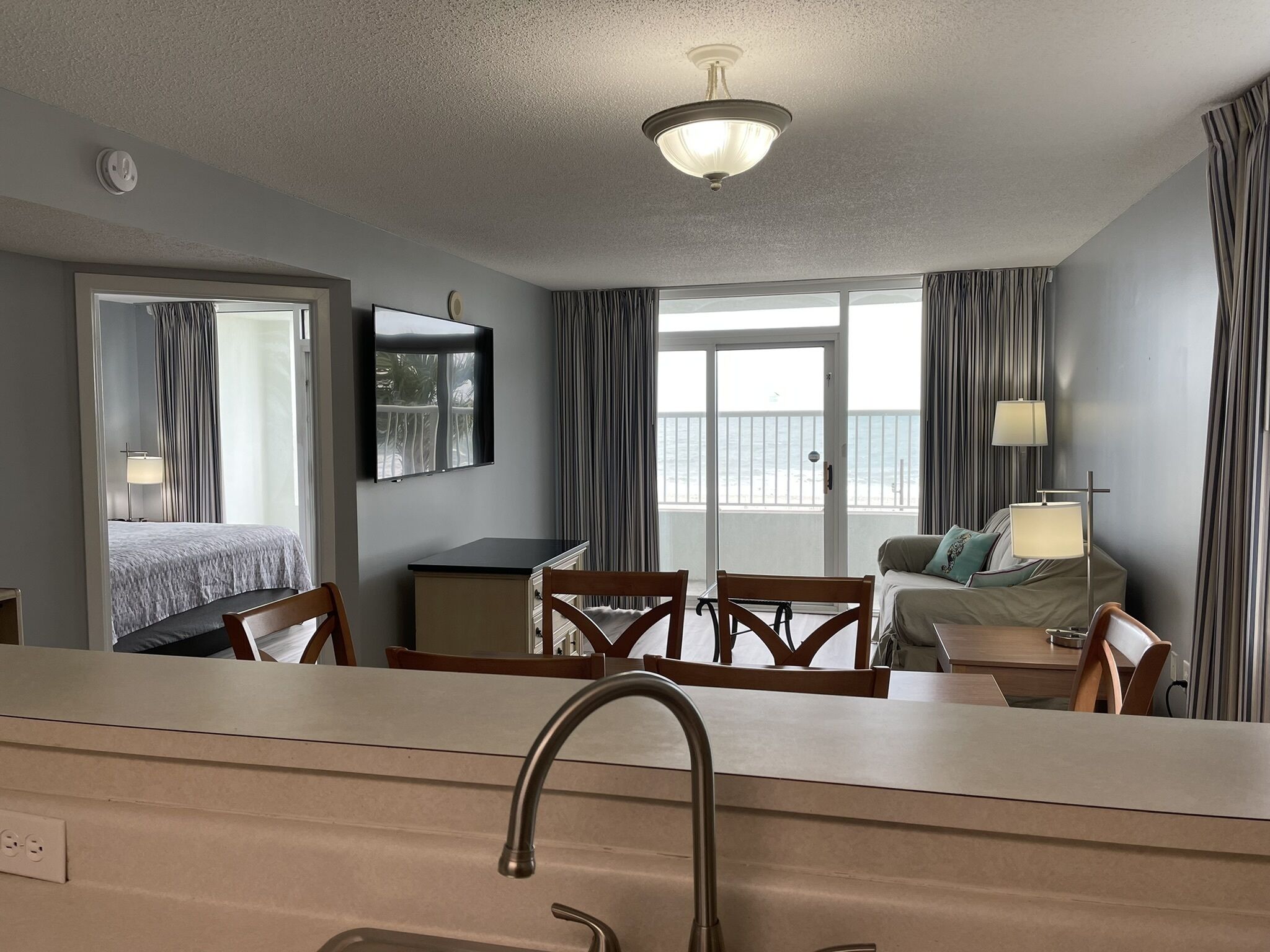 Family Condo, Balcony, Oceanfront (Cam 3 BR  2 BA) | Private kitchen | Full-size fridge, microwave, oven, stovetop